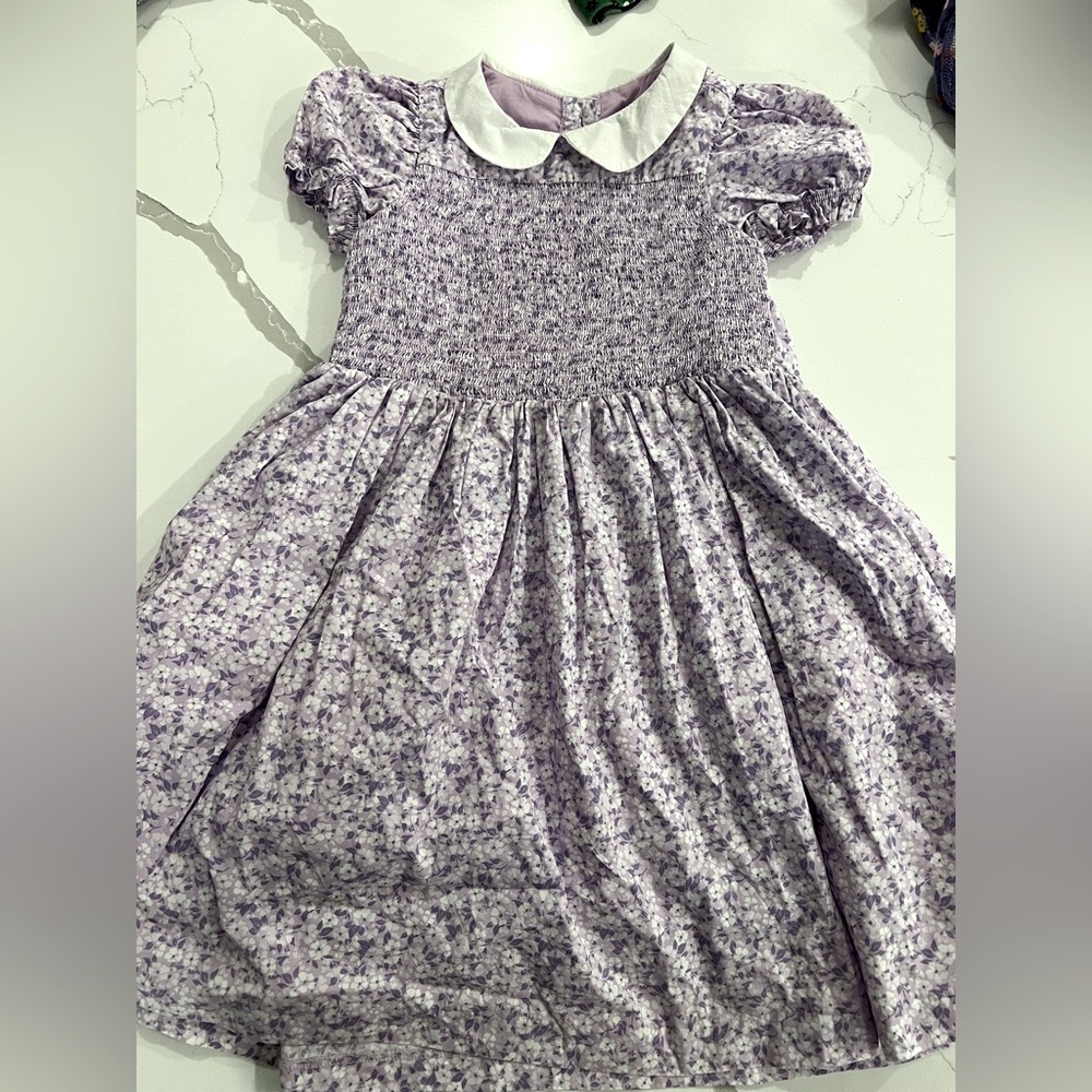 Size 4T Janie and Jack Lavendar and White Floral Kids Dress